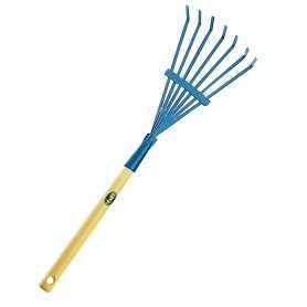 Scopetta a 7 denti piatti - manico legno - cm.30 angelo bergamasco