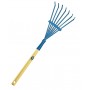 Scopetta a 7 denti piatti - manico legno - cm.30 angelo bergamasco