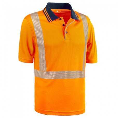 Polo arancio - tg.m - alta visibilita'