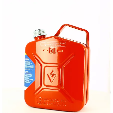 Tanica carburante metallo pro - lt. 5 rossa - con tappo a vite magnetico.