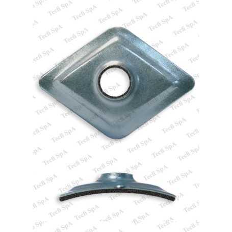 Rondella romboidale zincata - 27x27 foro 6.5 - con guarnizione espanso