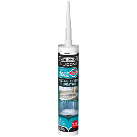 Silicone acetico      saratoga - trasparente - ml.280 - super rapido