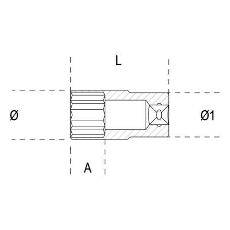 Chiave a bussola lunga    beta - 920al-22 - attacco da 1/2"