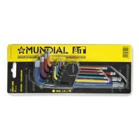 Chiavi esagonali pro   mundial - set 9 pz. lunghe - testa sferica multicolor