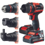 Trapano avvitatore einhell - te-cd 18/45 3xli - caricatore + 2x2,0ah