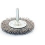 Spazzola metallica inox - d.50 - sp.6 - piana c/gambo