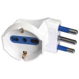 Adattatore schuko salvaspazio - es012s - 90°-16a-bianco