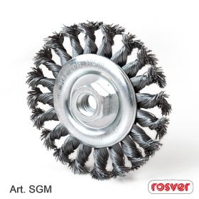 Spazzola circolare m/ritorti - sgm-d.115 - m14  acciaio