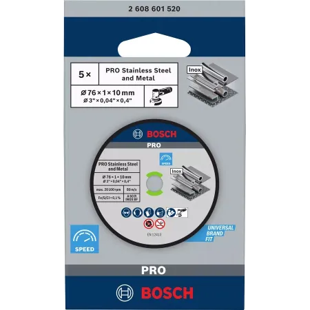 Mola taglio inox bosch - 2608601520 - pz.5 - mm.76 x gws