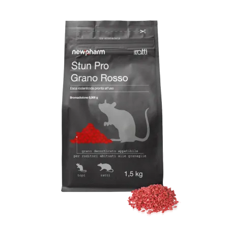 Esca rodenticida grano rosso - newpharm - busta 1,5kg