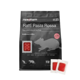 Esca rodenticida pasta rossa - newpharm - busta 150g