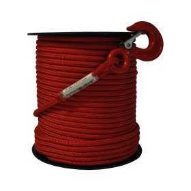 Fune tessile rossa con gancio - mm.10 x 50 metri - alta tenacitÀ