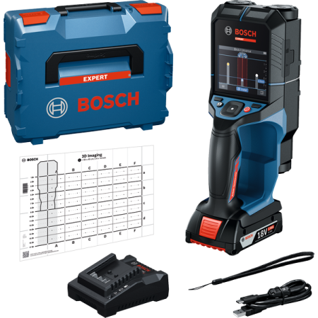 Rilevatore metal  bosch expert - d-tect18v200-17c - c/batteria 2 ah+ caricatore