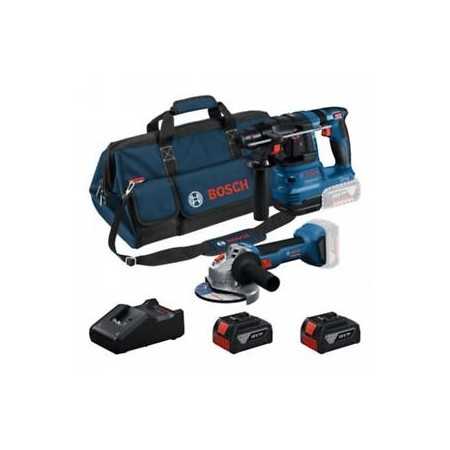 Kit bosch gws+gbh c/batterie - caricat.+3 batt. - da 5ah