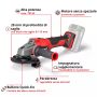 Smerigliatrice angolare einell - tp-ag 18/115 - linea pro senza batteria
