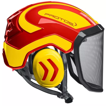 Caschetto pfanner protos - arborist - rosso/giallo