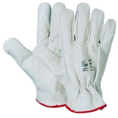 Guanti fiore bianco - tg.l/10 - bordato