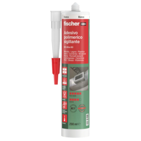 Adesivo sigillante     fischer - kd ultra 60 - bianco