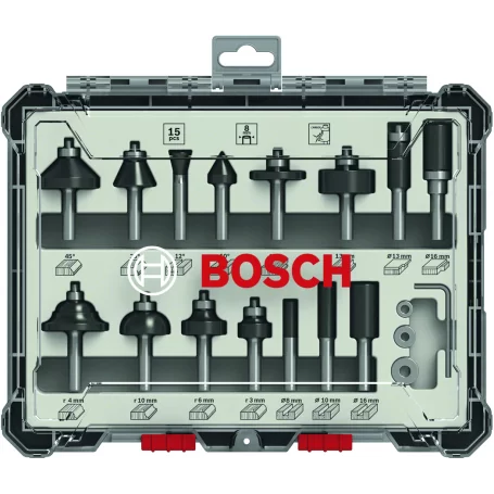 Frese set 15 pezzi BOSCH - mm.8