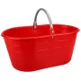 Cesta ovale rossa per frutta - lt. 25 italy - manico ferro ad arco