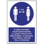 Segnaletica covid 19 - 33 x 50 - mantenere distanza