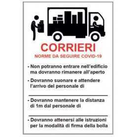 Segnaletica covid 19 - 33 x 50 - obblighi corrieri