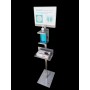 Colonnina per gel igienizzante - top inox - c/cartello info e supp.guanti