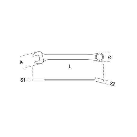 Chiave a cricchetto       beta - 142c-mm. 8 - corta diritta