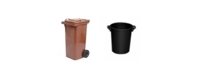 Bidoni e trespoli per rifiuti