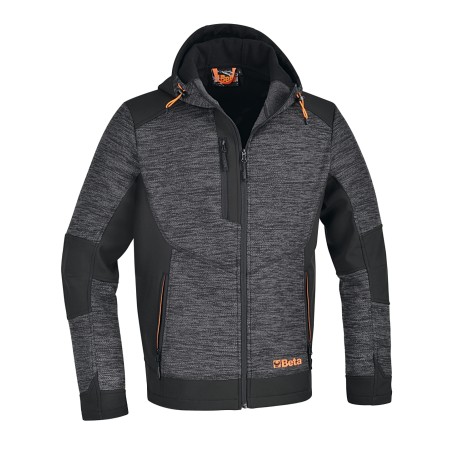 Felpa tecnica Beta 7637G in pile e softshell con cappuccio